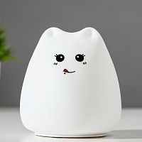 Настольный светильник "Кошечка" 1Вт 3хААА Белый картинка 